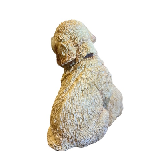 Figurine Paw Prints Golden Retriever Puppy Pair, Hand Painted Ceramic - Picture 5 of 9